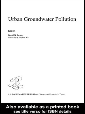 cover image of Urban Groundwater Pollution